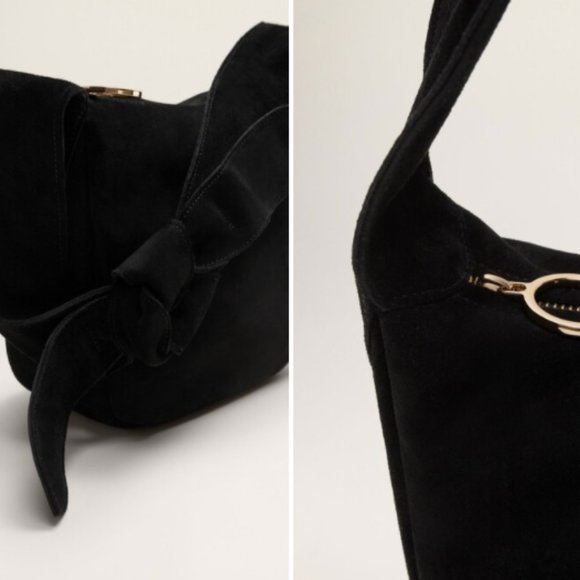 MANGO Black Bow leather bag - Picture 4 of 8